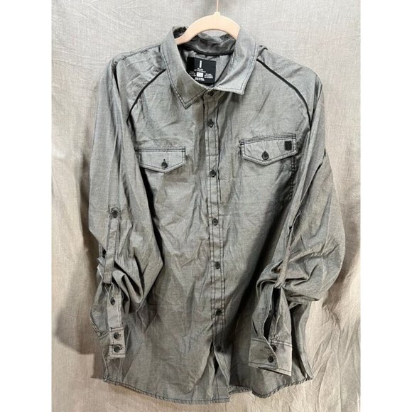 Jeans By Buffalo Button Up Shirt Adult Extra Large Gray Long Sleeve Casual Mens. - Picture 1 of 9